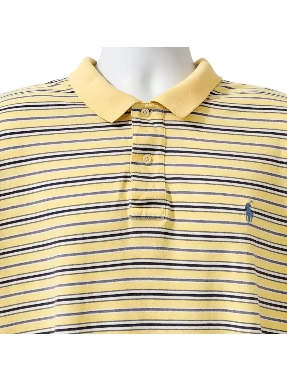 Vintage Polo Ralph Lauren Polo Shirt Men's Size 2XL Short Sleeve Yellow Striped